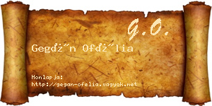 Gegán Ofélia névjegykártya